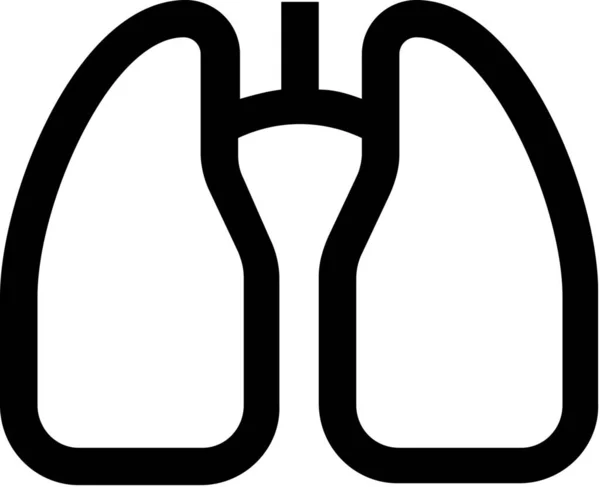 Icono Del Médico Respiración Aire Estilo Esquema — Archivo Imágenes Vectoriales