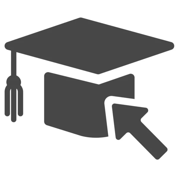 帽子教育毕业图标为平面风格 — 图库矢量图片