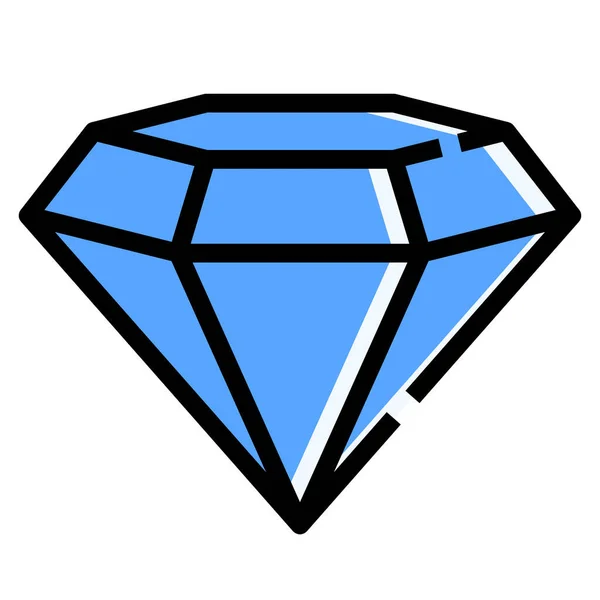 Beautiful Crystal Diamond Icon — Stock Vector