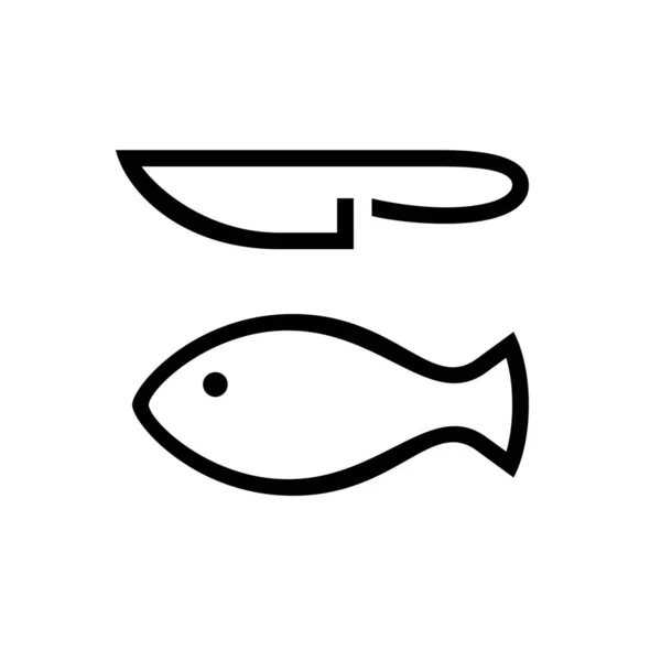 清洁鱼排泄图标的轮廓风格 — 图库矢量图片