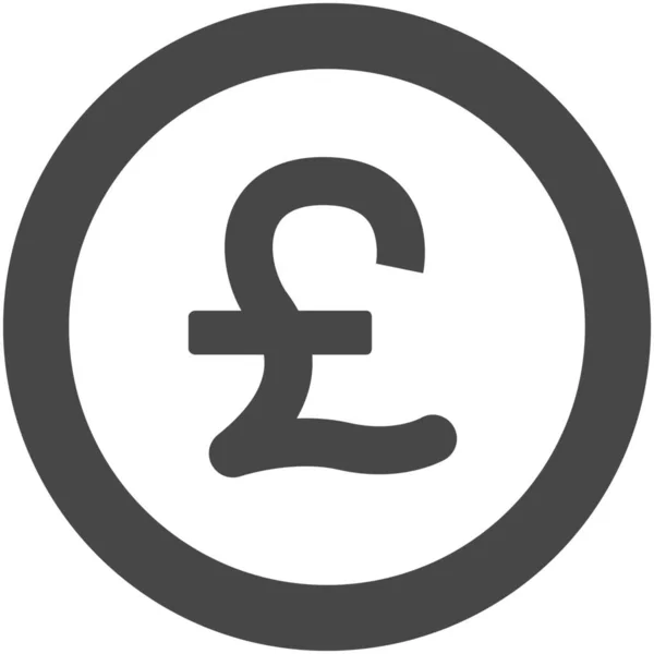 Libra Británica Moneda Inglesa Libra Icono Estilo Esquema — Vector de stock