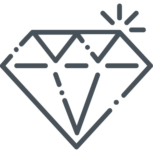 Clean Code Diamant Symbol Outline Stil — Stockvektor