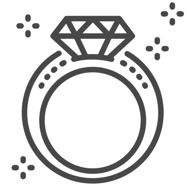 Diamond Engagement Gems Icon Outline Style — Stock Vector