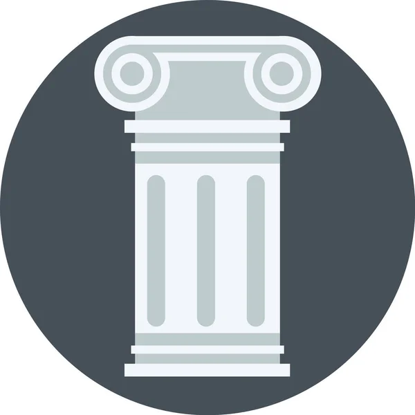 Historical History Pillar Icon Flat Style — Stock Vector