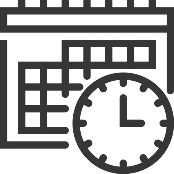 日历时钟截止期图标 轮廓样式 — 图库矢量图片