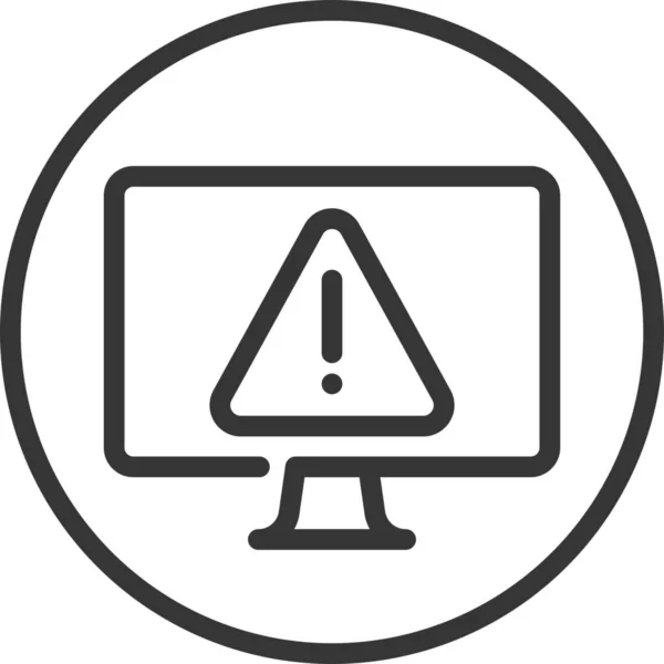 Ícone Ponto Exclamação Erro Computador Estilo Badge —  Vetores de Stock