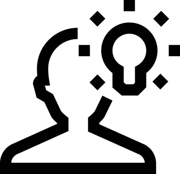 Icono Lámpara Idea Avatar Estilo Esquema — Vector de stock