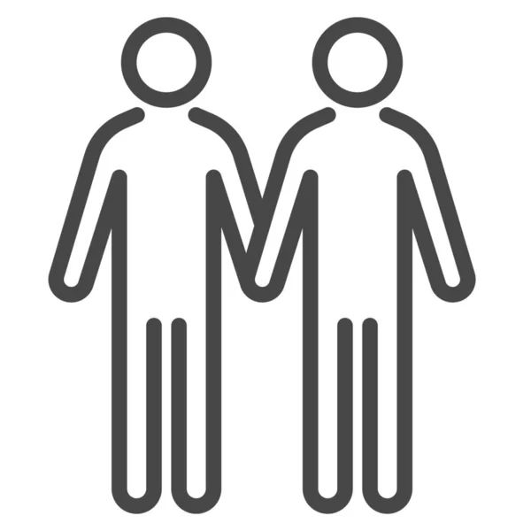 Boyfriend Couple Gay Icon Outline Style — Stock Vector