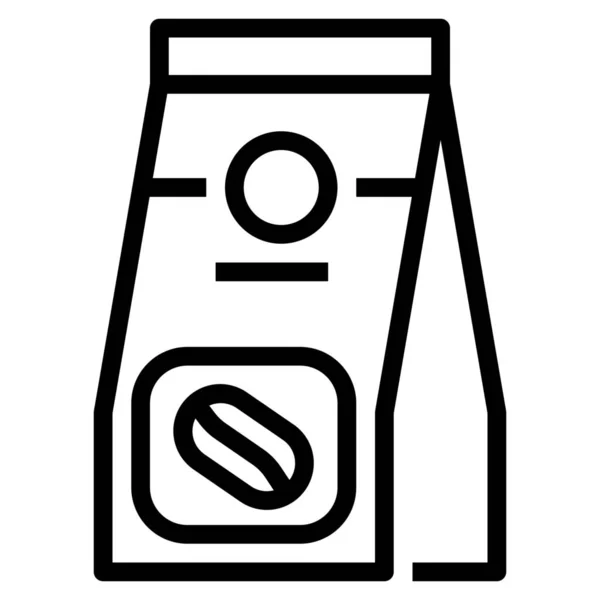 Иконка Упаковки Кофе Стиле Outline — стоковый вектор