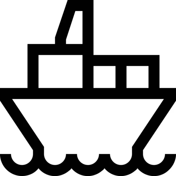 Lieferschiff Sendungssymbol Umriss Stil — Stockvektor