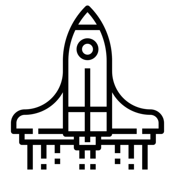 Аерокосмічна Космонавтична Ікона Стилі Контур — стоковий вектор
