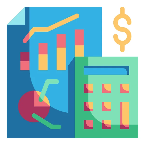 Icono Negocio Bancario Contable Categoría Educación Escuela Aprendizaje — Vector de stock