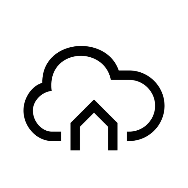 Icono Construcción Viviendas Nube Estilo Esquema — Archivo Imágenes Vectoriales