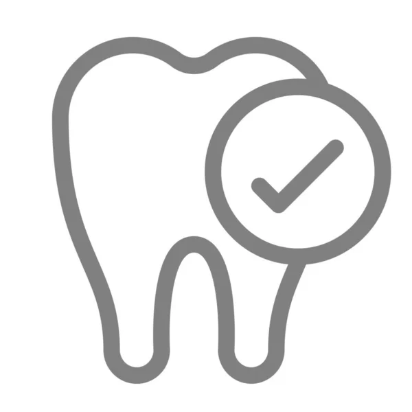 Cuidado Dente Verificar Ícone Dental Estilo Esboço —  Vetores de Stock