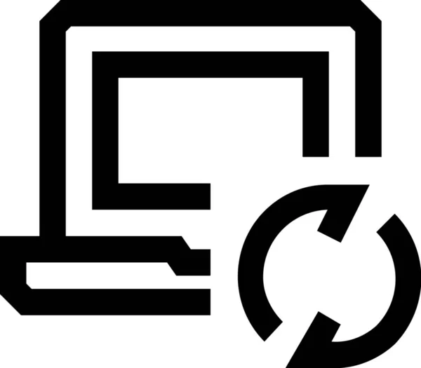 Computer Desktop Laptop Symbol Umrissstil — Stockvektor