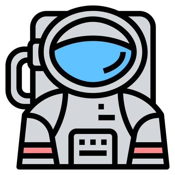 Astronaut Astronomy Avatar Icon Filled Outline Style — Stock Vector