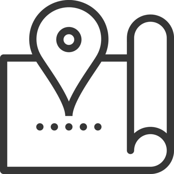 Communicatie Gps Locatie Kaart Pictogram Outline Stijl — Stockvector