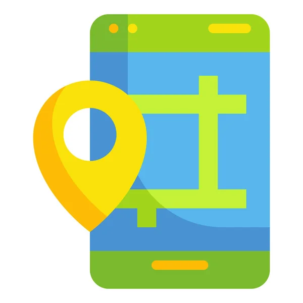App Icône Localisation Gps Dans Style Plat — Image vectorielle
