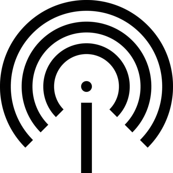 Icono Red Internet Antena Estilo Outline — Vector de stock