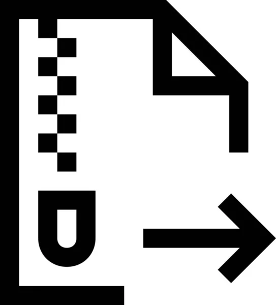Иконка Файла Стрелкой Стиле Outline — стоковый вектор