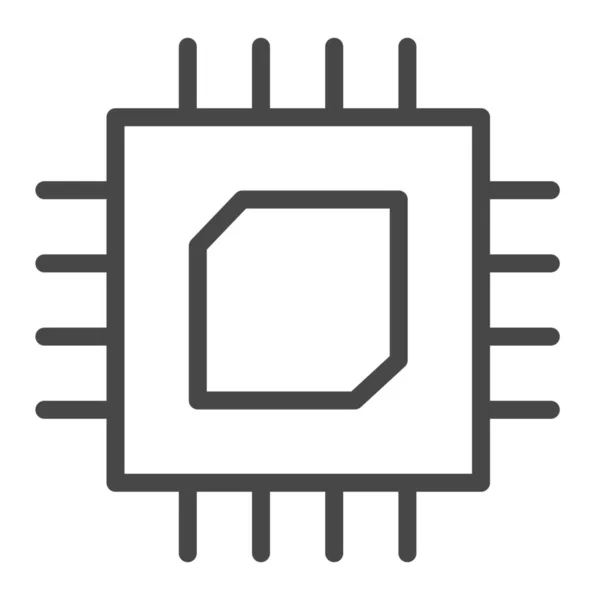 Chip Chipset Cpu Ícone Estilo Esboço —  Vetores de Stock