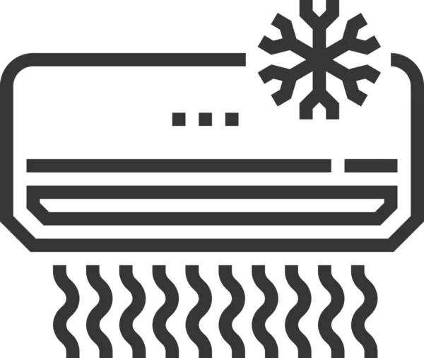 Klimaanlage Kühl Symbol Outline Stil — Stockvektor