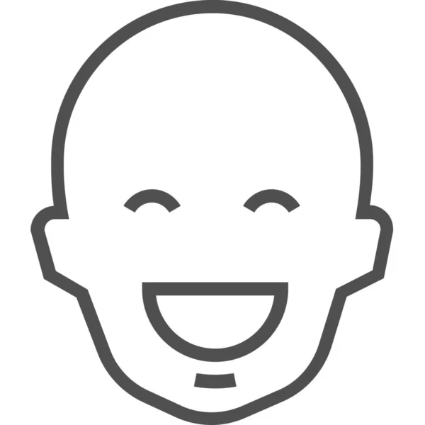 Emoticon Émotionnel Icône Visage Dans Style Contour — Image vectorielle