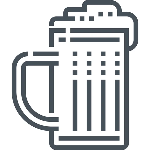 Bier Ikone Umrissen — Stockvektor