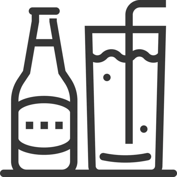 Alkoholgetränk Ikone Outline Stil — Stockvektor