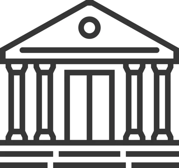 Αρχιτεκτονική Bank Internet Banking Εικονίδιο Στυλ Περίγραμμα — Διανυσματικό Αρχείο