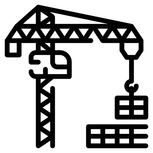 Gebouwen Bouw Kraan Icoon Gereedschap Bouw Categorie — Stockvector