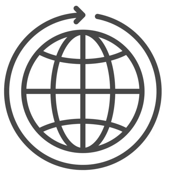 Globális Nemzetközi Térkép Ikon Körvonalazott Stílusban — Stock Vector