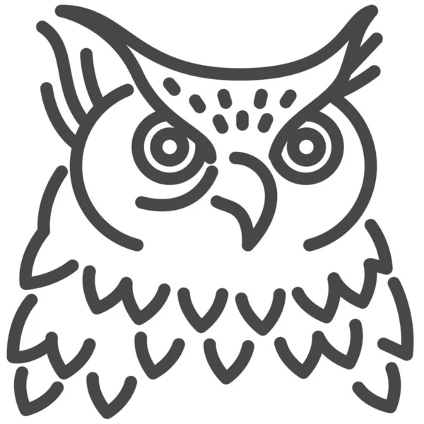 Πουλιά Της Θήραμα Ανατολική Κουκουβάγια Εικόνα Περίγραμμα Στυλ — Διανυσματικό Αρχείο