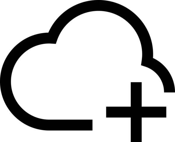 Añadir Icono Conexión Nube Estilo Esquema — Vector de stock