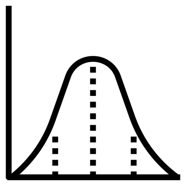 Rozdělení Křivky Normální Ikona Stylu Osnovy — Stockový vektor