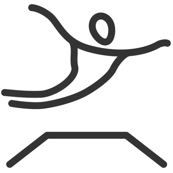 Jimnastik Sporu Trambolin Simgesi — Stok Vektör