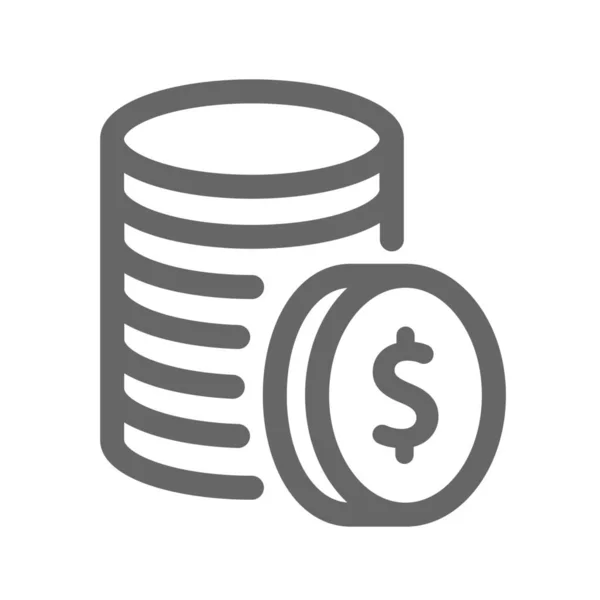 Bancaire Munt Dollar Pictogram — Stockvector