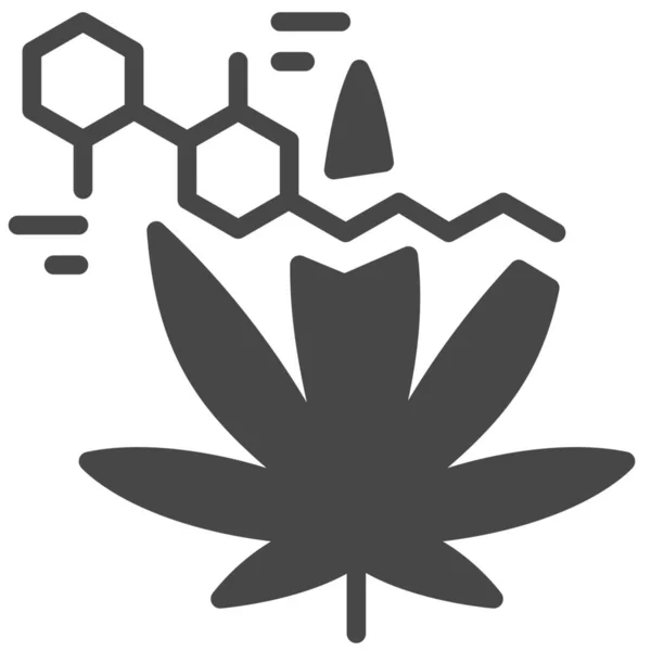 Cannabidiol Cannabis Cbd Icon Solid Style — Stock Vector