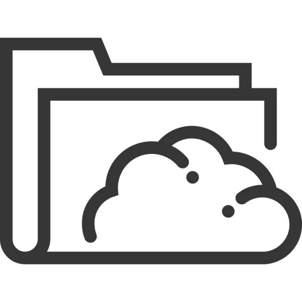 Outline Biçiminde Bulut Bilgisayar Belgesi Simgesi — Stok Vektör