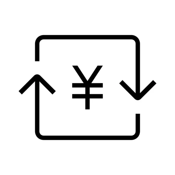 Valuta Omwisselen Pictogram Contouren Stijl — Stockvector