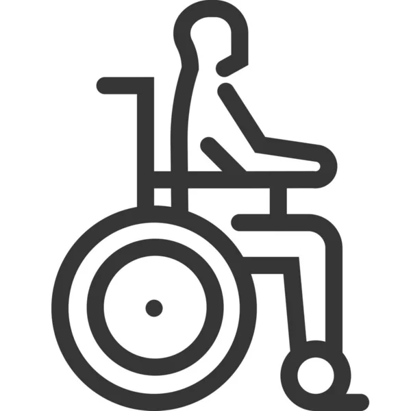 Aged Disabled Help Icon Outline Style — Stock Vector