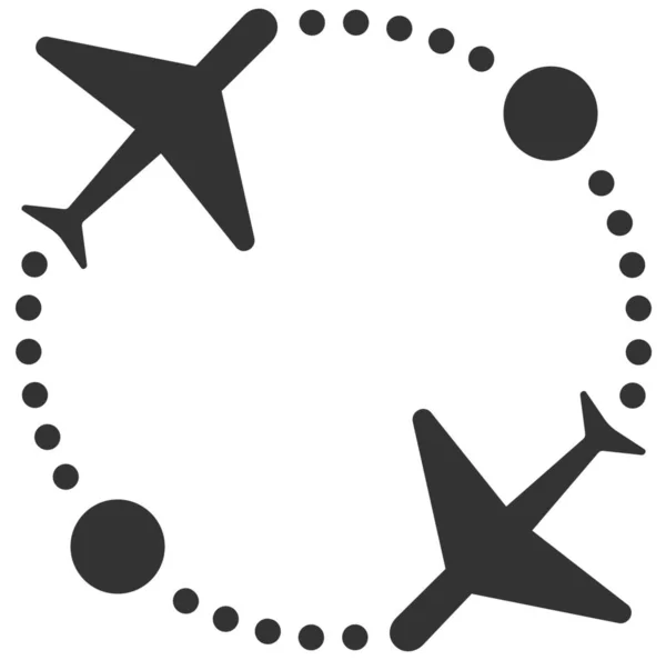 Εικονίδιο Ταξιδιού Μετ Επιστροφής Πτήσης Στερεό Στυλ — Διανυσματικό Αρχείο