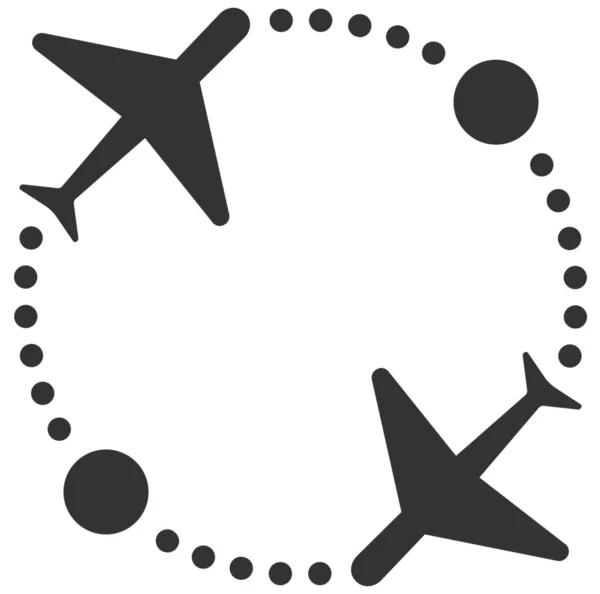 Vuelo Ida Vuelta Icono Viaje Estilo Sólido — Vector de stock