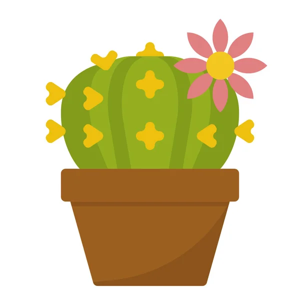 Kaktusz Dekoratív Virágok Ikon — Stock Vector
