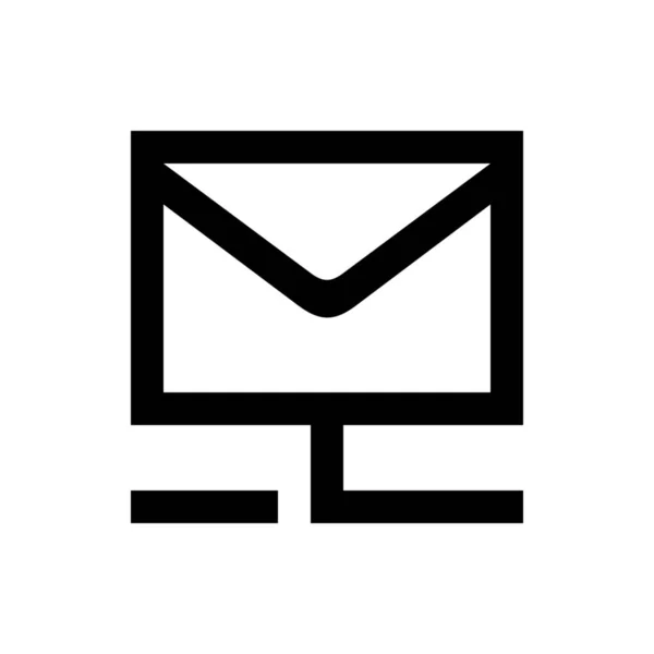 Boîte Aux Lettres Connexion Icône Contour Dans Style Contour — Image vectorielle