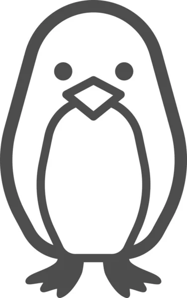 Tier Vogel Pinguin Ikone Umriss Stil — Stockvektor