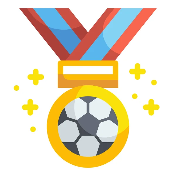 Futbol Madalyası Ikonu — Stok Vektör