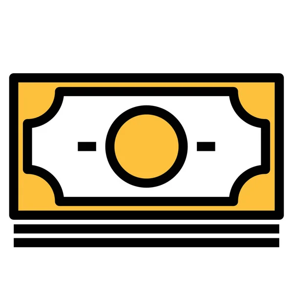 Cash Finance Geld Pictogram Gevulde Omtrek Stijl — Stockvector