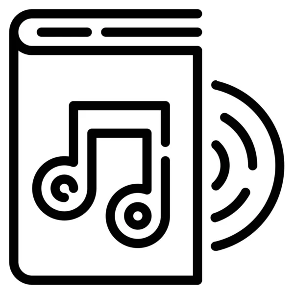 Audio Boek Disc Icoon Outline Stijl — Stockvector