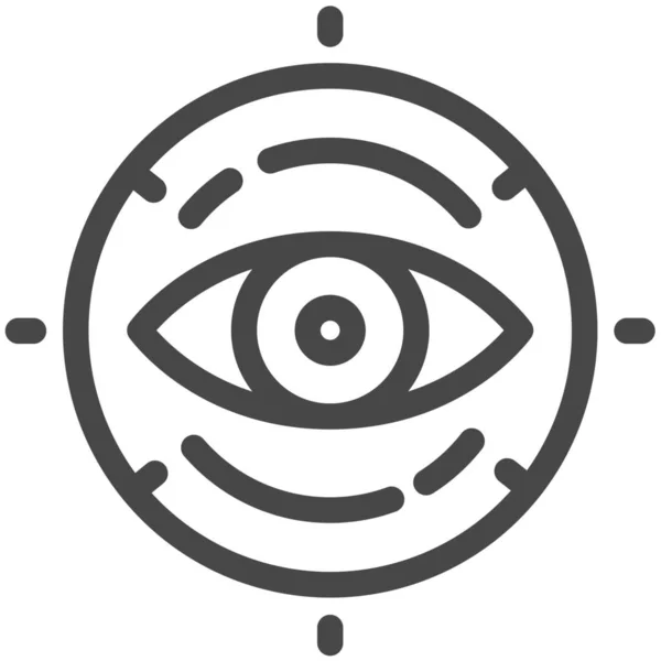 Augenzahl Symbol Outline Stil Erkennen — Stockvektor